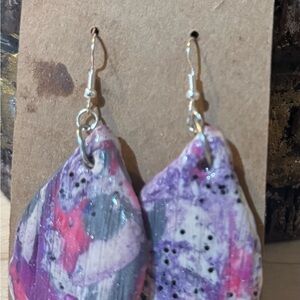 Handcrafted Pink and Purple Earrings